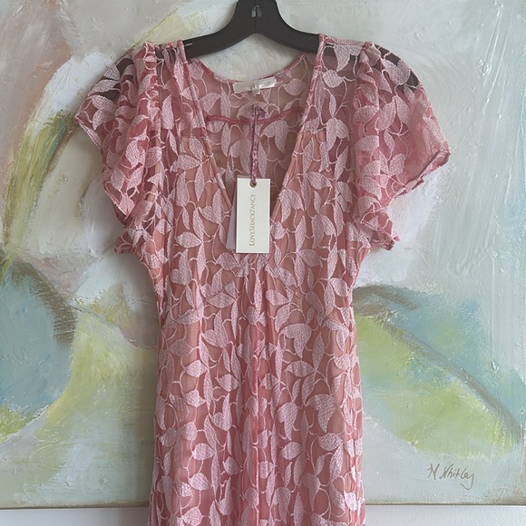 NWT LoveShackFancy Kamber Pink Floral Maxi Dress Gown - Picture 12 of 13